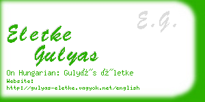 eletke gulyas business card